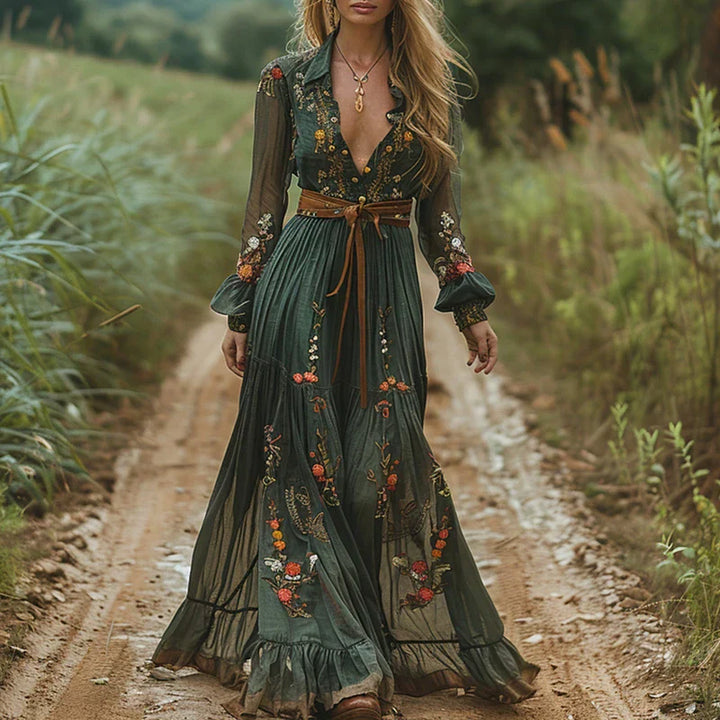 Whitney™ | Classic Elegant Pleated Maxi Dress