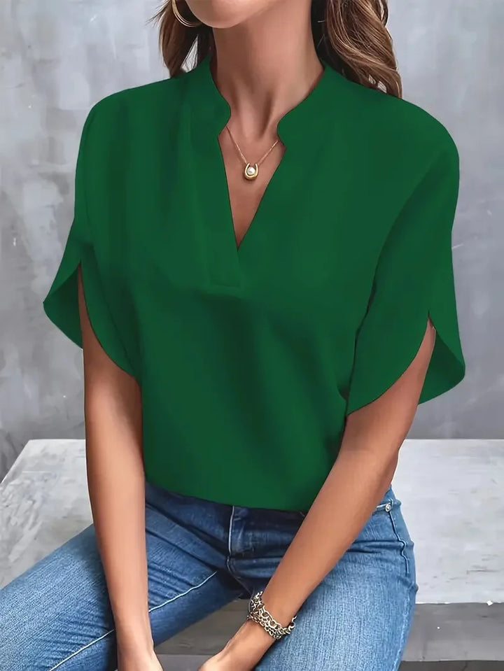Delia | Elegant V-Neck Blouse