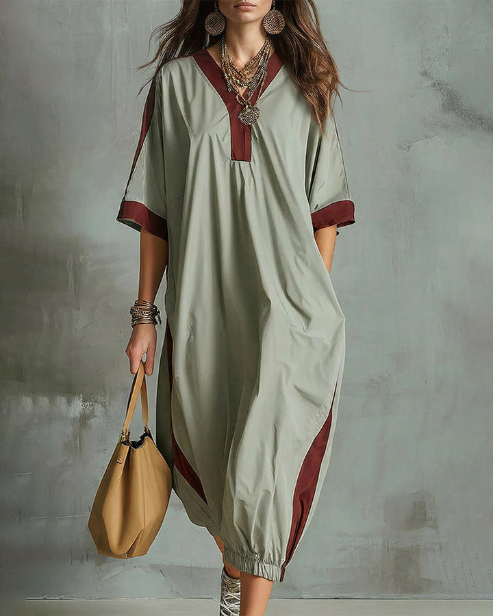 Natalie™ | Casual Elastic Hem Midi Dress