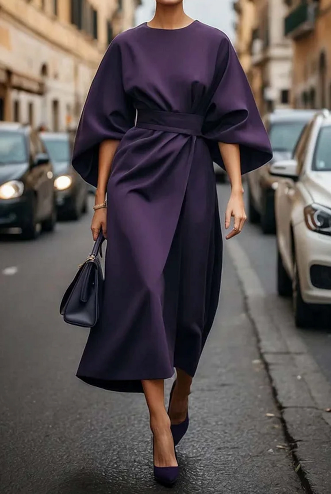 Stephanie™ | Elegant Lantern Sleeve Dress