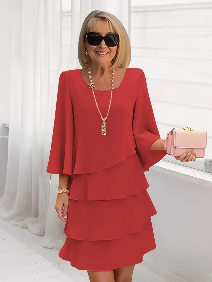 Roxie™ | Chic Layered Ruffle Midi Dress