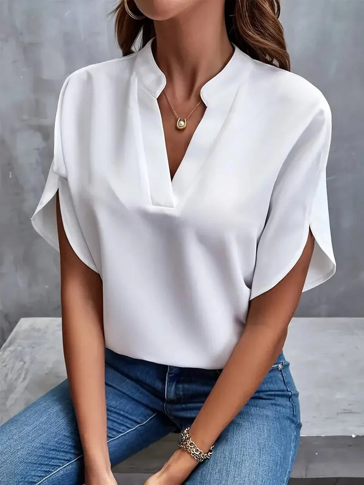 Delia | Elegant V-Neck Blouse