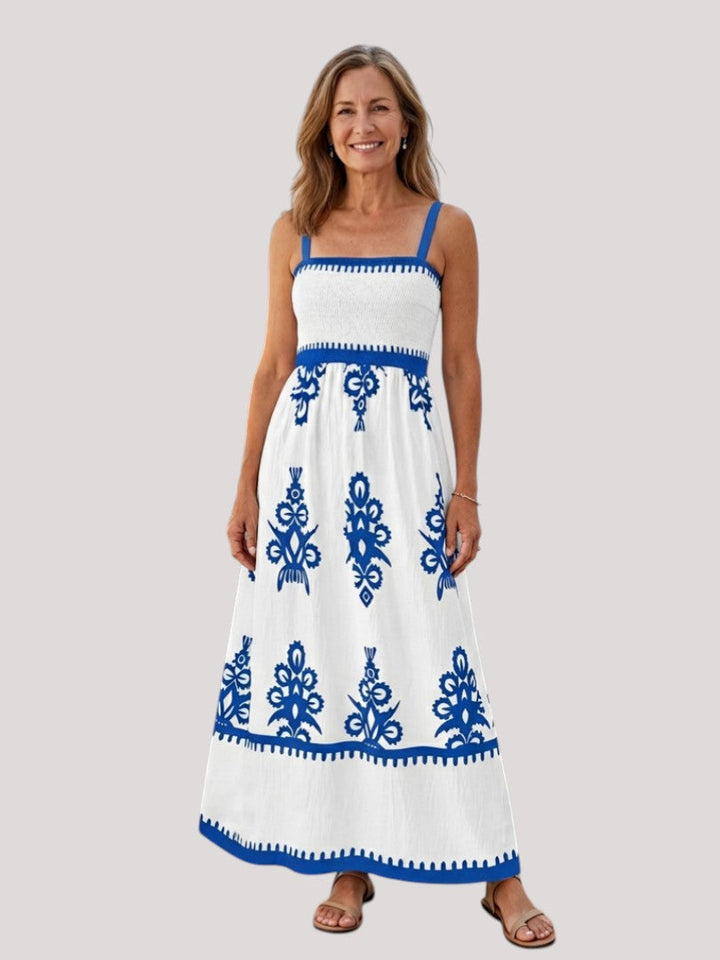 Odelina | Sleeveless Smocked Bodice Maxi Dress