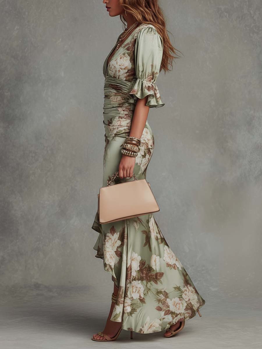 Lois™ | Elegant Floral Wrap Maxi Dress