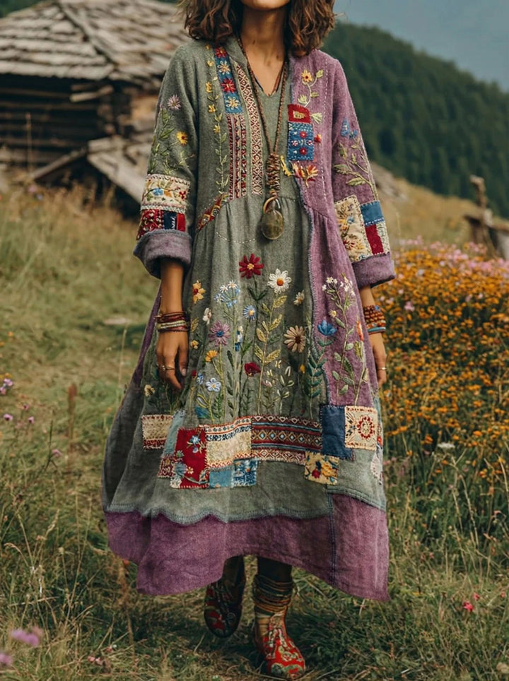 Joyce™ | Patchwork Folk Style Dress