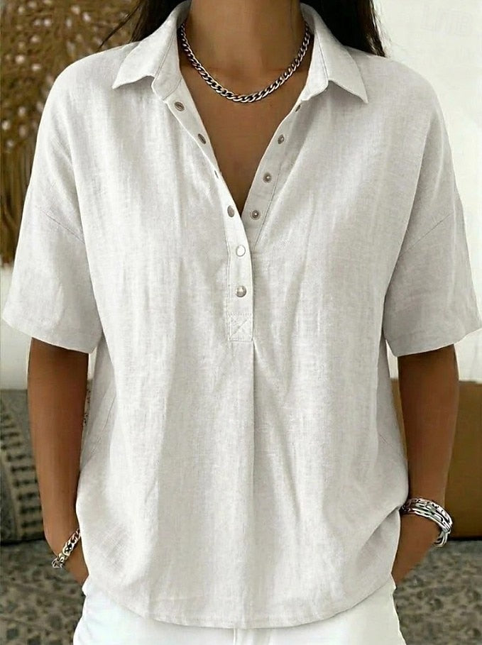 Michaela™ | Relaxed Fit Short Sleeve Blouse