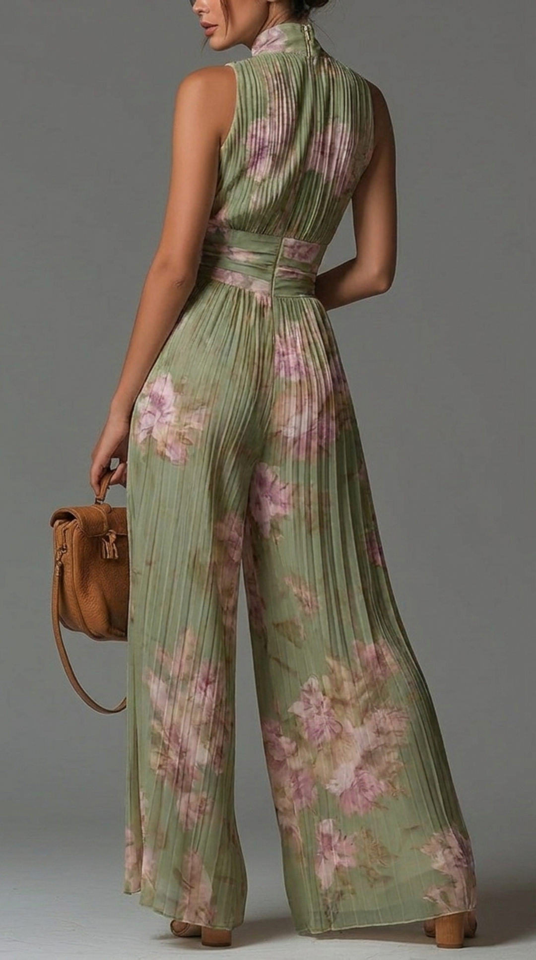 Millie™ | Floral Chiffon Pleated Jumpsuit