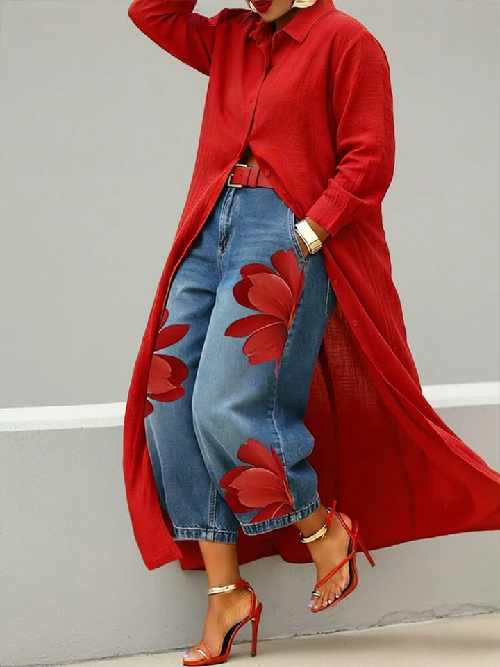 Melba™ | Flowy Shirt & Printed Pants Set