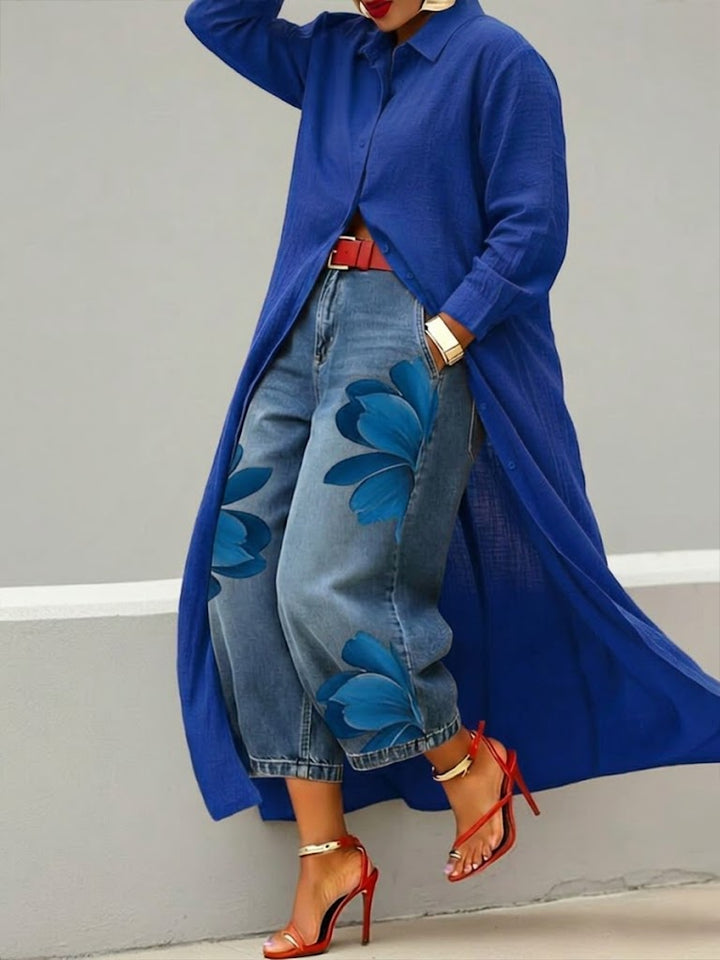 Melba™ | Flowy Shirt & Printed Pants Set