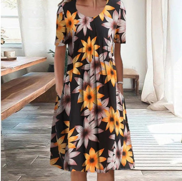Zelda™ | Loose Fit Summer Printed Midi Dress