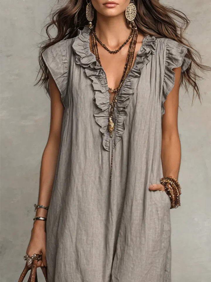 Kristin™ | Casual Ruffle Detail Maxi Dress