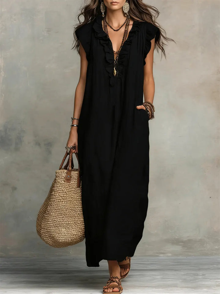 Kristin™ | Casual Ruffle Detail Maxi Dress