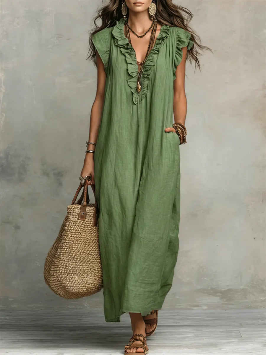 Kristin™ | Casual Ruffle Detail Maxi Dress