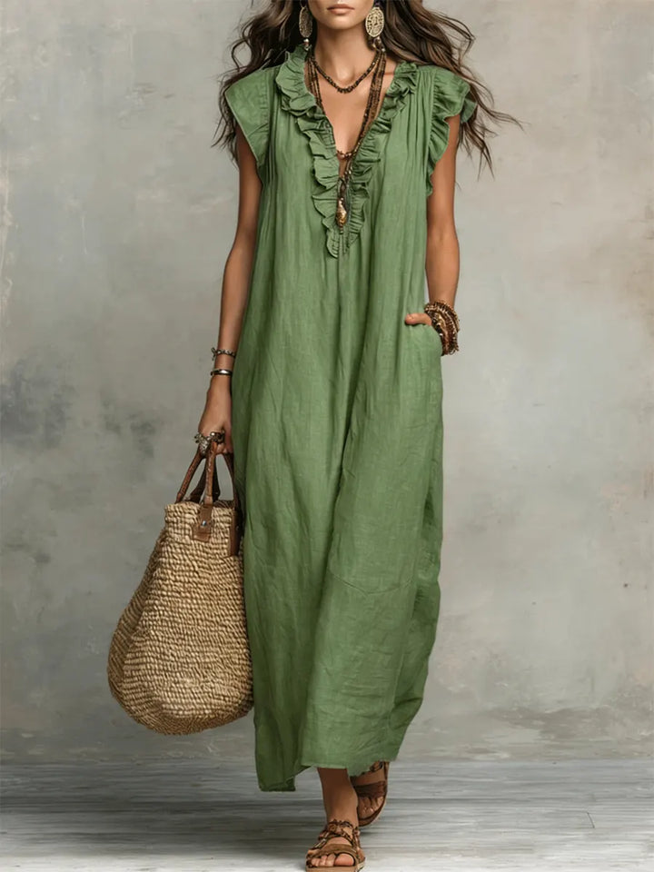 Kristin™ | Casual Ruffle Detail Maxi Dress