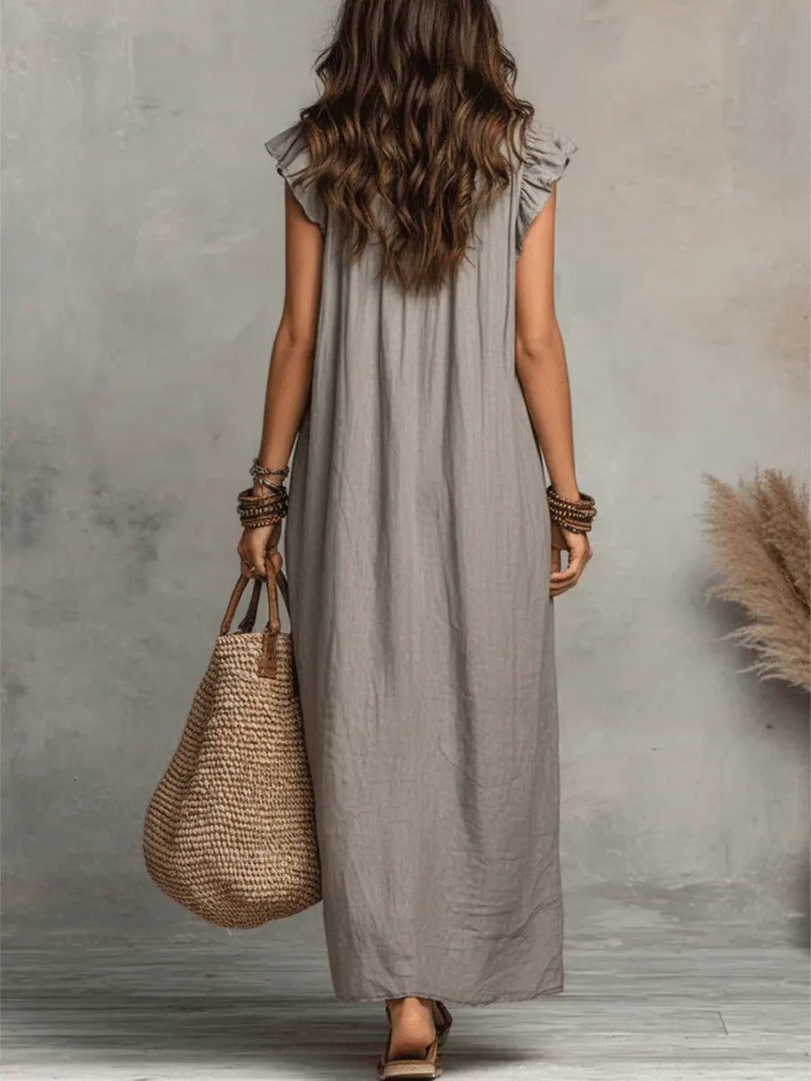 Kristin™ | Casual Ruffle Detail Maxi Dress