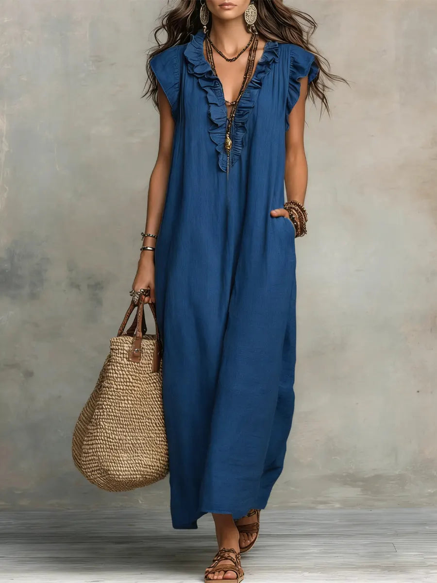 Kristin™ | Casual Ruffle Detail Maxi Dress