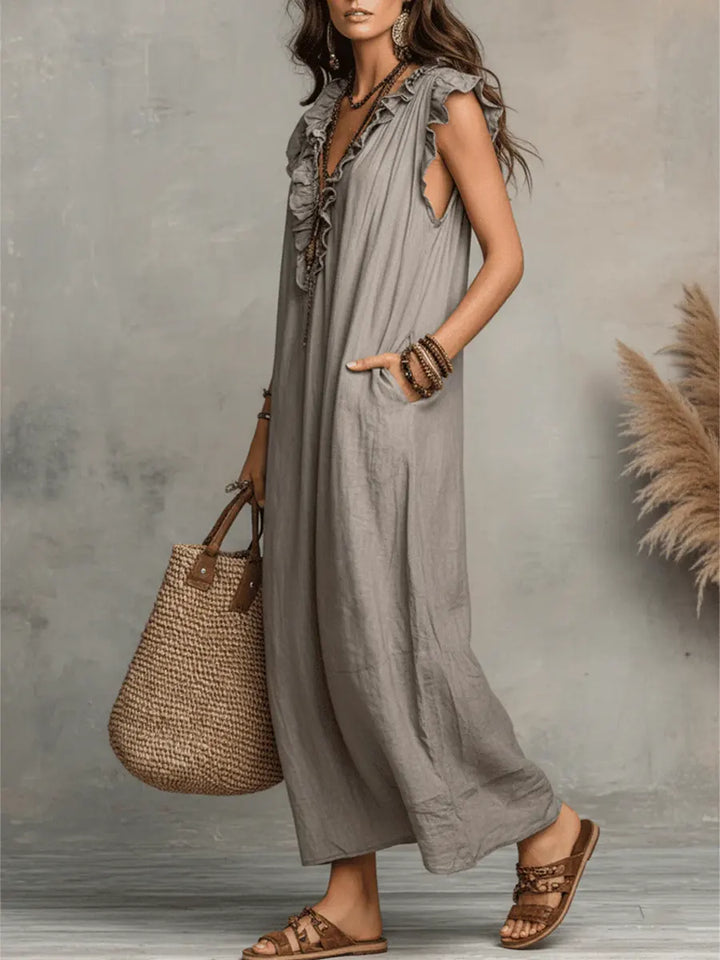 Kristin™ | Casual Ruffle Detail Maxi Dress
