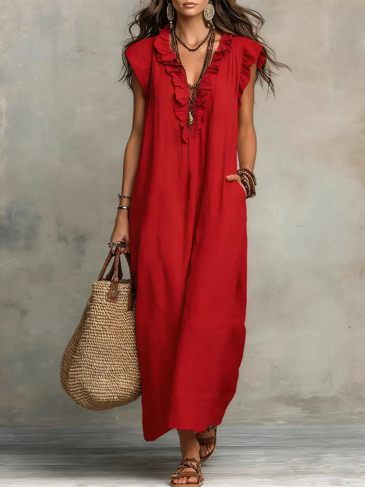 Kristin™ | Casual Ruffle Detail Maxi Dress