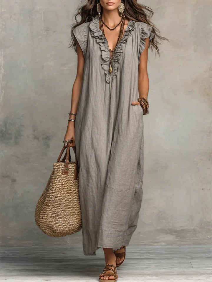 Kristin™ | Casual Ruffle Detail Maxi Dress