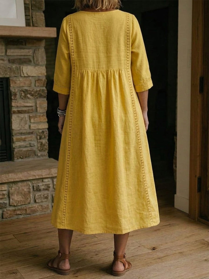 Janice™ | Casual V-Neck Relaxed Midi Dress