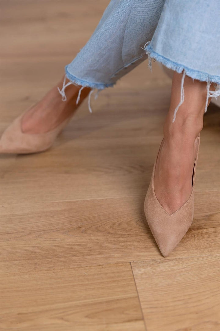 Giselle | Suede Slingback Heels